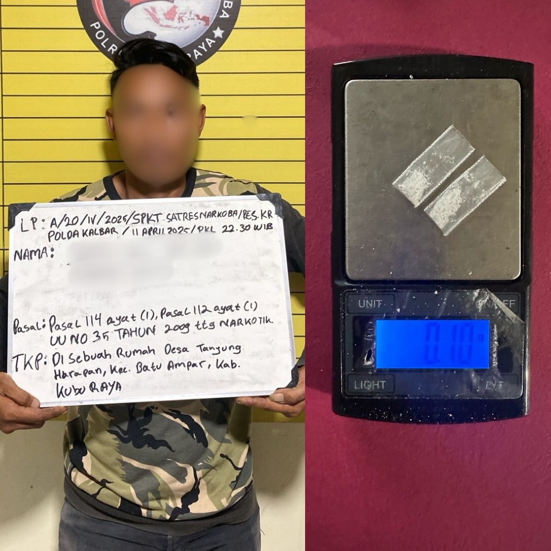 Tim Labubu Polres Kubu Raya Ringkus Pengedar Sabu, Satu Pelaku Kabur Lompat ke Sungai
