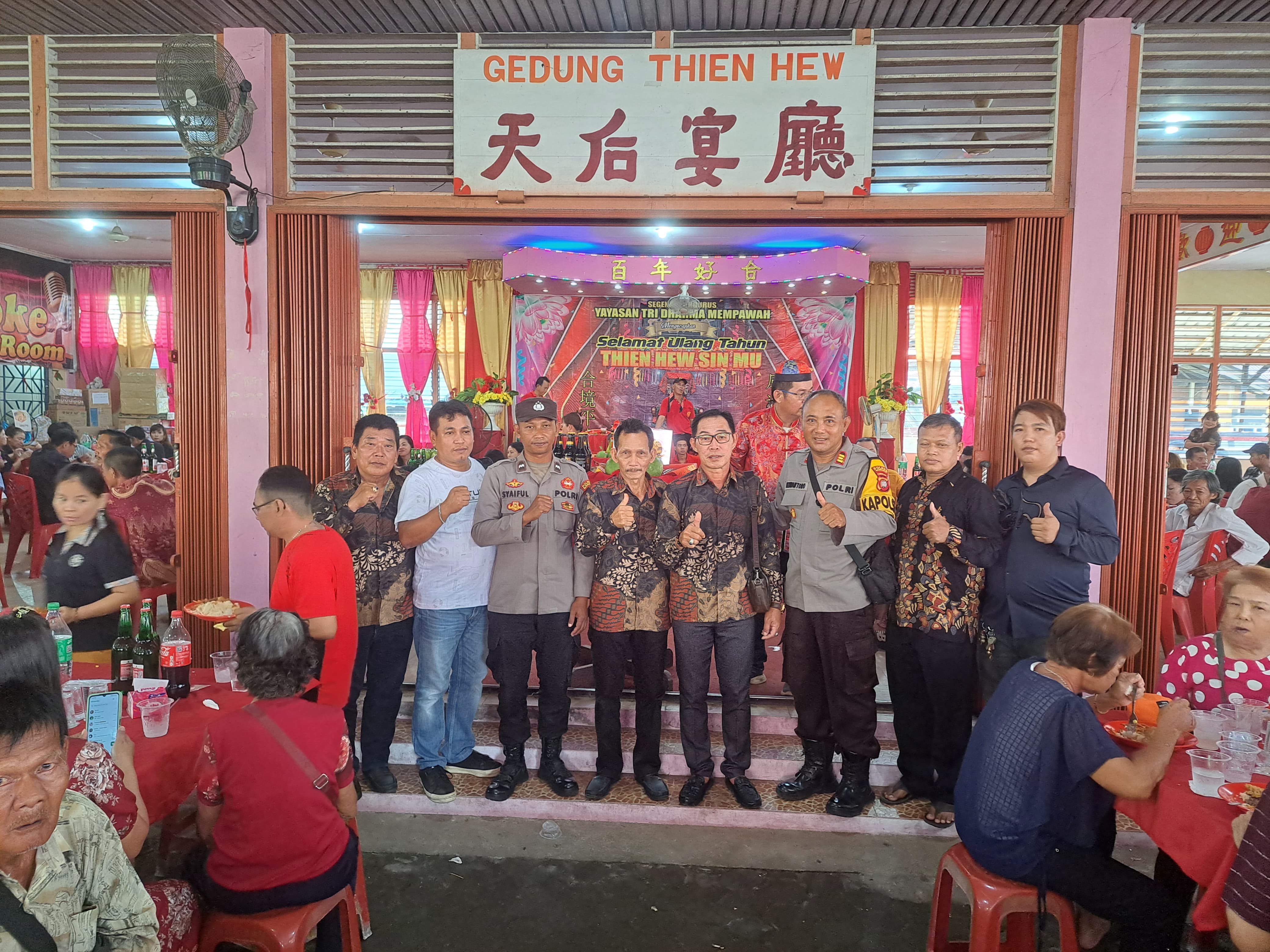 Peran Aktif Kepolisian Sukseskan HUT Thien Hew Sin Mu di Vihara Tri Dharma Mempawah