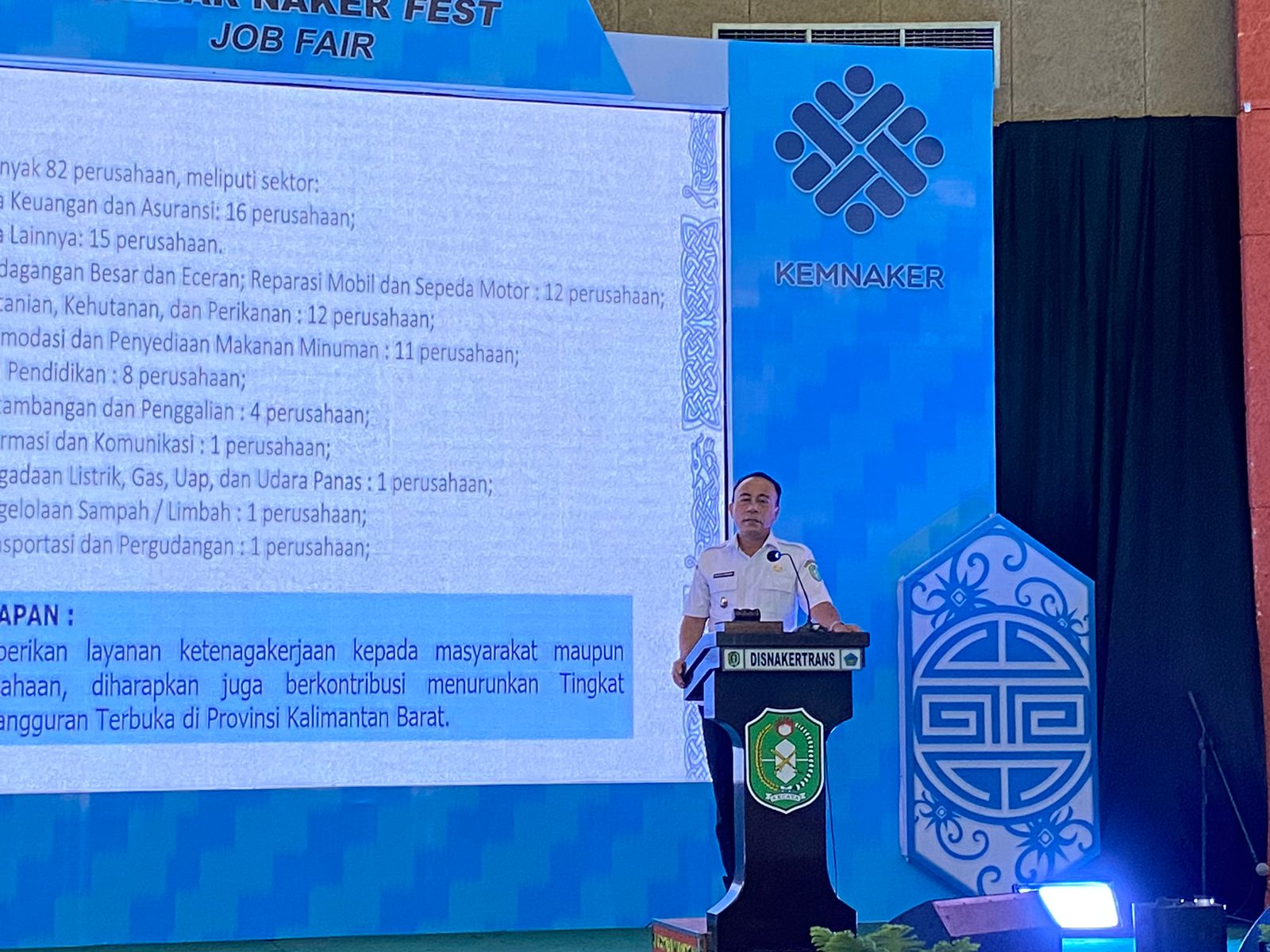 Wagub Krisantus Soroti Perusahaan Tambang dan Perkebunan yang Minim Buka Lapangan Kerja di Job Fair