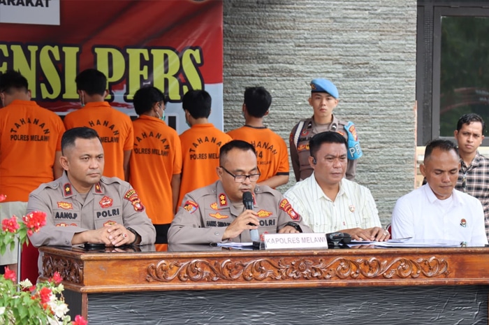 Polres Melawi Gelar Konferensi Pers, Ungkap Kasus Kades Beloyang hingga Narkoba