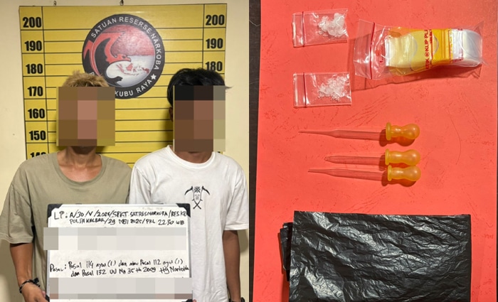 Dua Pemuda Asal Kubu Diciduk Saat Bawa Sabu di Depan Alfamart Limbung