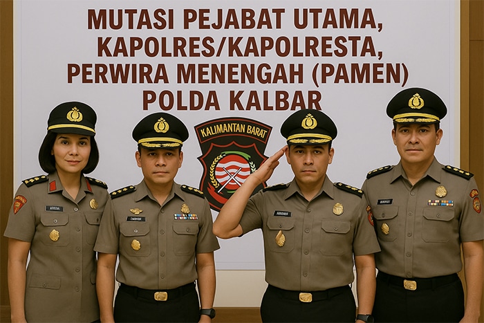 Polda Kalbar Mutasi 32 Pejabat, 6 Jabatan Kapolres Berganti