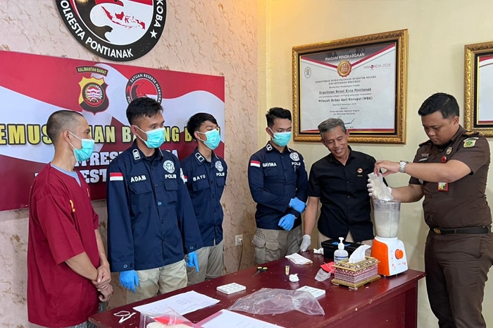 Polresta Pontianak Musnahkan Barang Bukti Narkoba Hasil 6 Kasus, Total Hampir 2 Kg Sabu