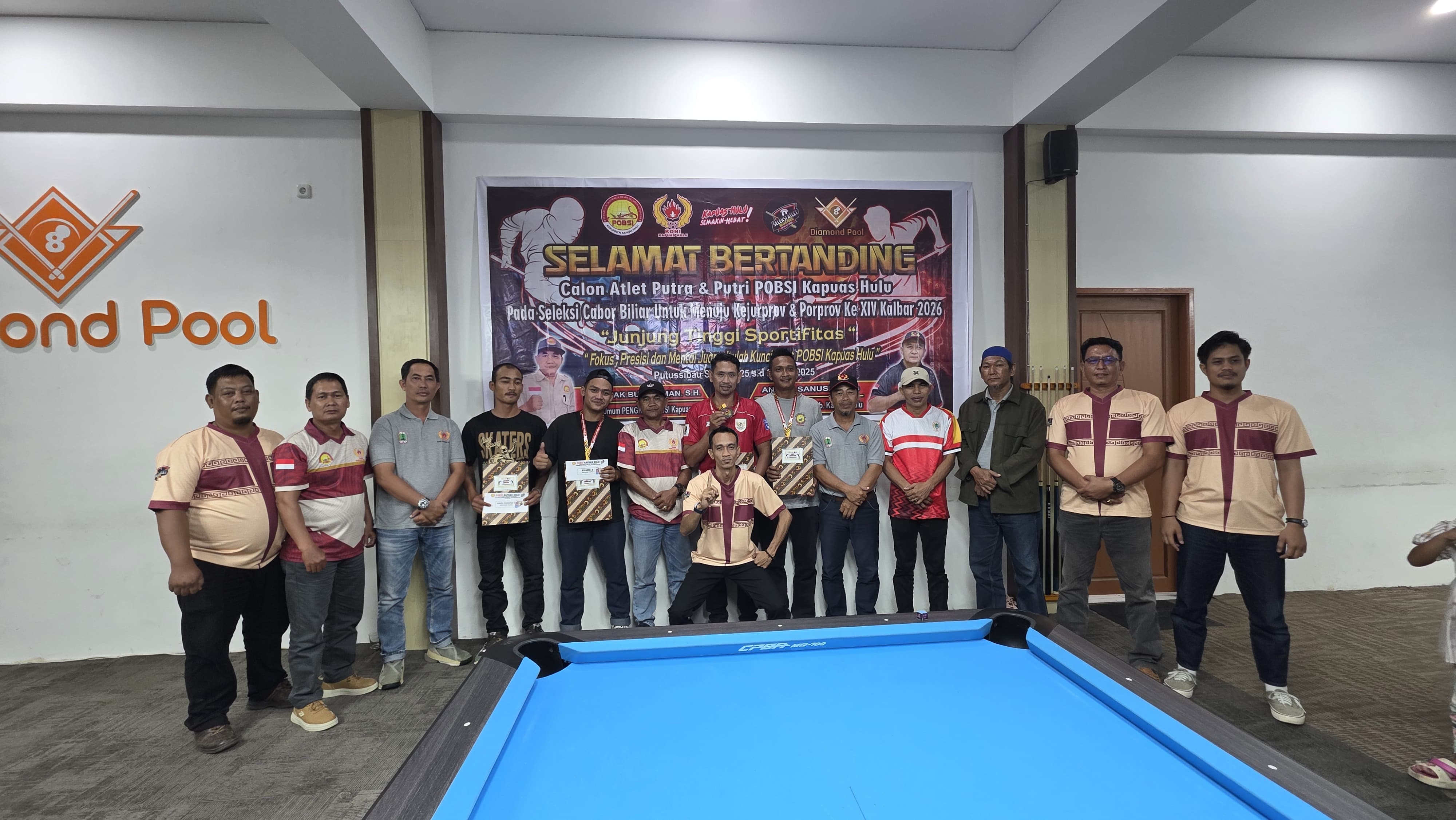 Seleksi Atlet Cabor Biliar Kapuas Hulu Sukses Digelar