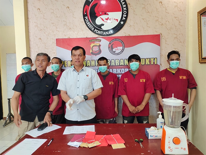 Polresta Pontianak Musnahkan 36 Gram Sabu, 6 Tersangka Ditangkap dari 4 Lokasi Berbeda