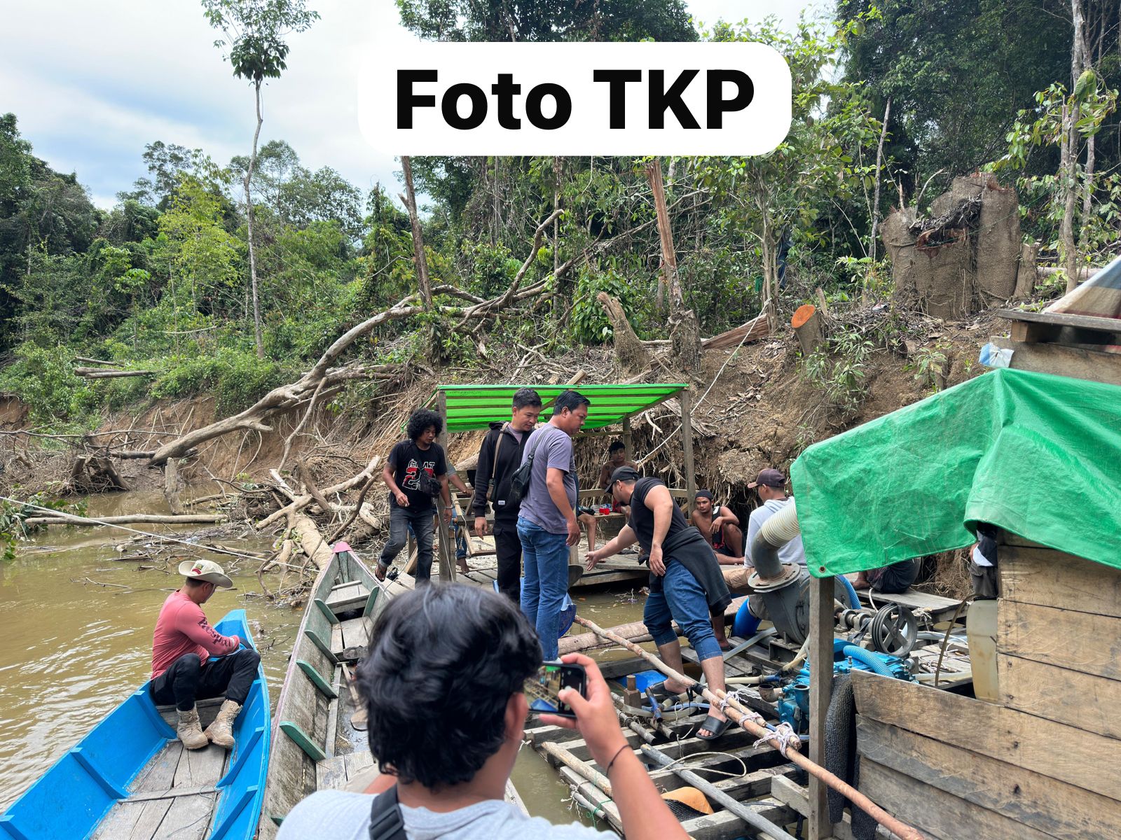 Polres Kapuas Hulu Amankan Empat Penambang Emas Tanpa Izin di Seberuang