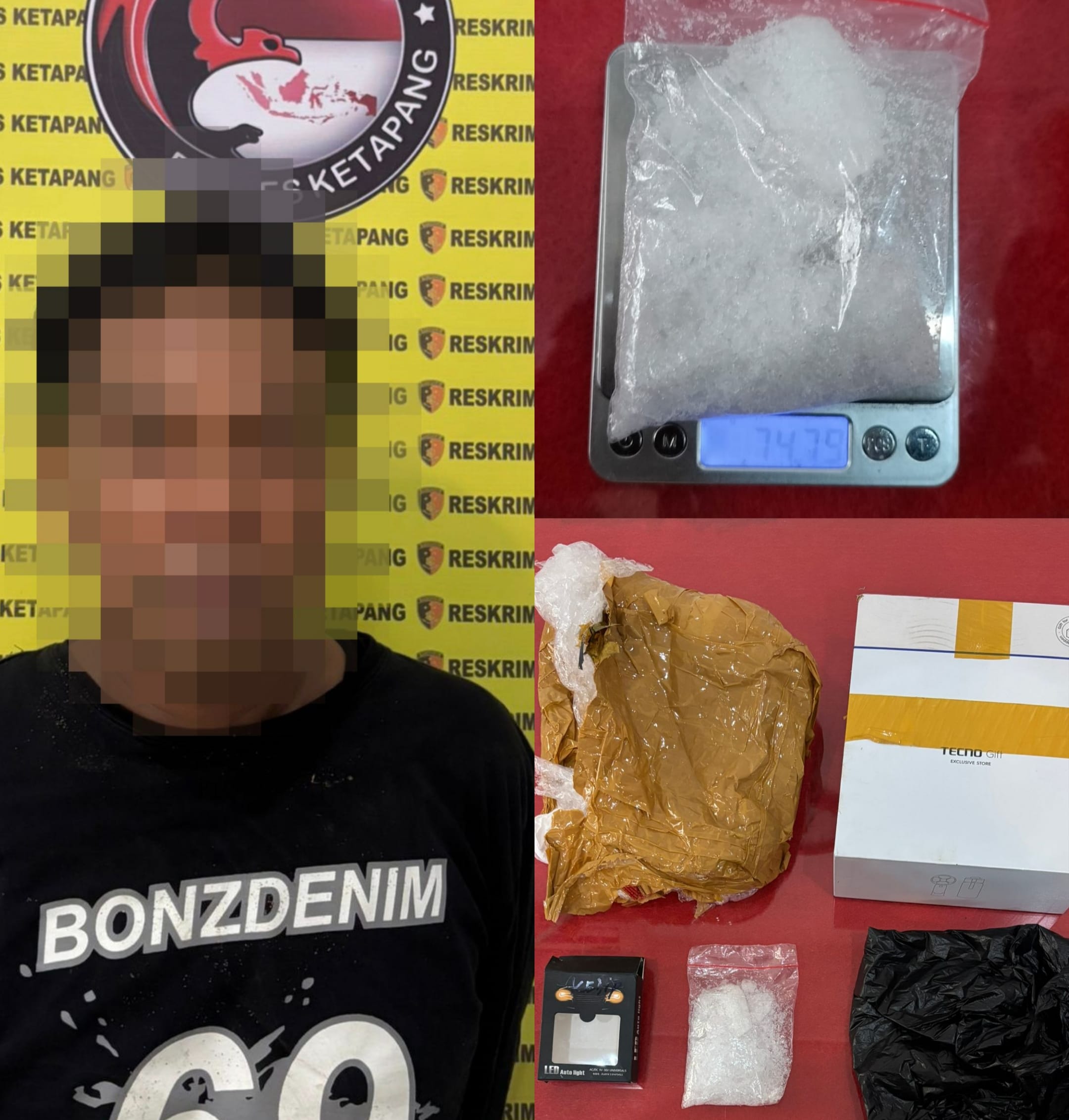 Polres Ketapang Tangkap Pengedar Sabu di Benua Kayong, Amankan 74,79 Gram