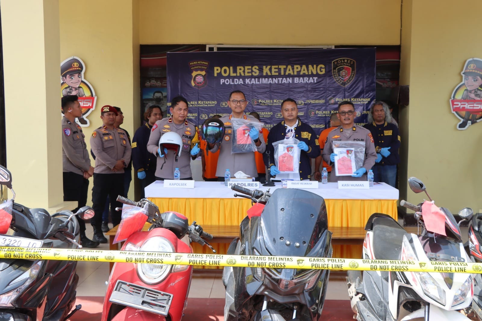 Polres Ketapang Tangkap Sindikat Curanmor Antar Kabupaten, 11 Unit Sepeda Motor Diamankan