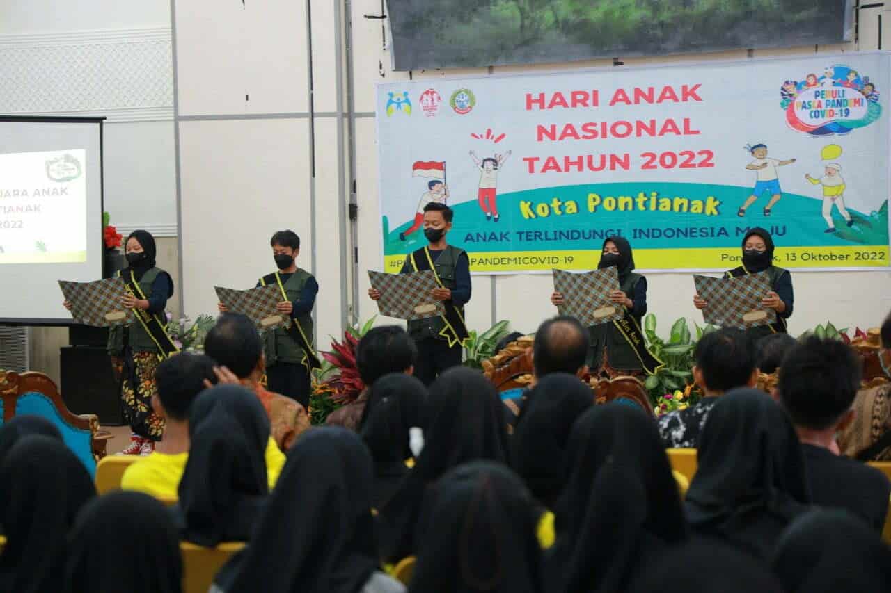 Peringatan Hari Anak Nasional 2022 di Aula Rumah Jabatan Wakil Wali Kota. (Foto: Kominfo For KalbarOnline.com)