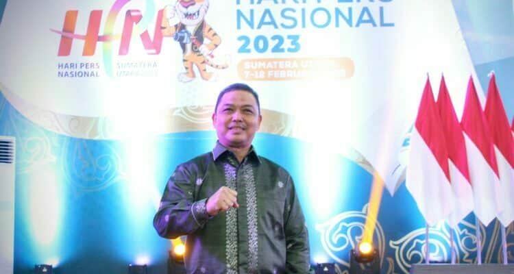 Wakil Gubernur Provinsi Kalbar, Ria Norsan menghadiri peringatan Hari Pers Nasional tahun 2023 di Gedung Serbaguna Pemprov Sumatera Utara, Kota Medan, Kamis (09/02/2022). (Foto: Biro Adpim For KalbarOnline.com)