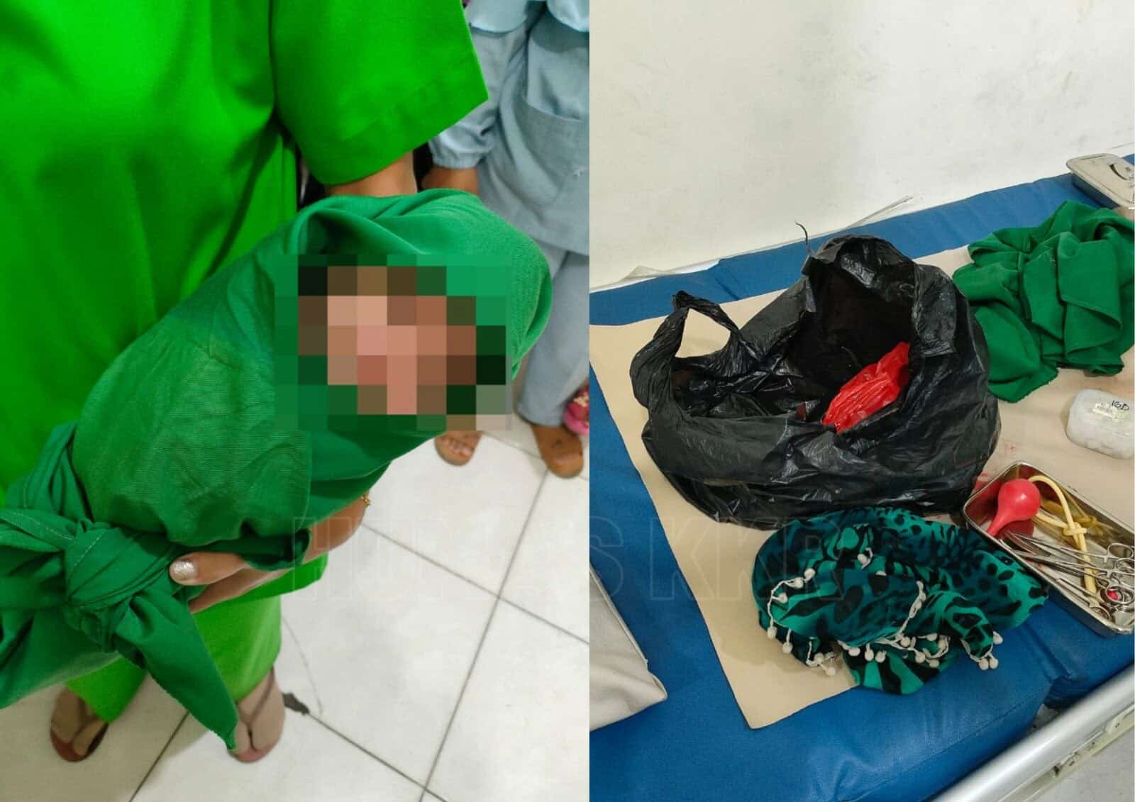 Bayi perempuan yang dibuang di dalam tempat sampah di Komplek Batara II RT 09/RW 01, Kecamatan Sungai Raya, Kabupaten Kubu Raya. (Foto: Jauhari)