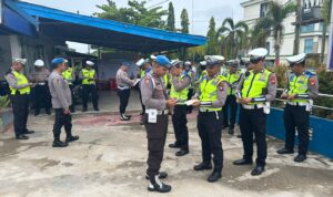 Proses gaktibplin terhadap para personel Satlantas Polres Sekadau, Rabu (10/05/2023) pagi. (Foto: Jauhari)