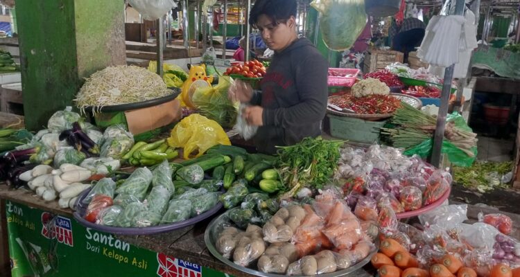 Sejumlah komoditas bahan pangan mengalami kenaikan di Pasar Teratai. (Foto: Firmansyah Purnama Aji/Mahasiswa PPL IAIN Pontianak 2023)