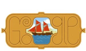 Google Doodle bergambar kapal pinisi pada hari Kamis (07/12/2023). Foto: Google)