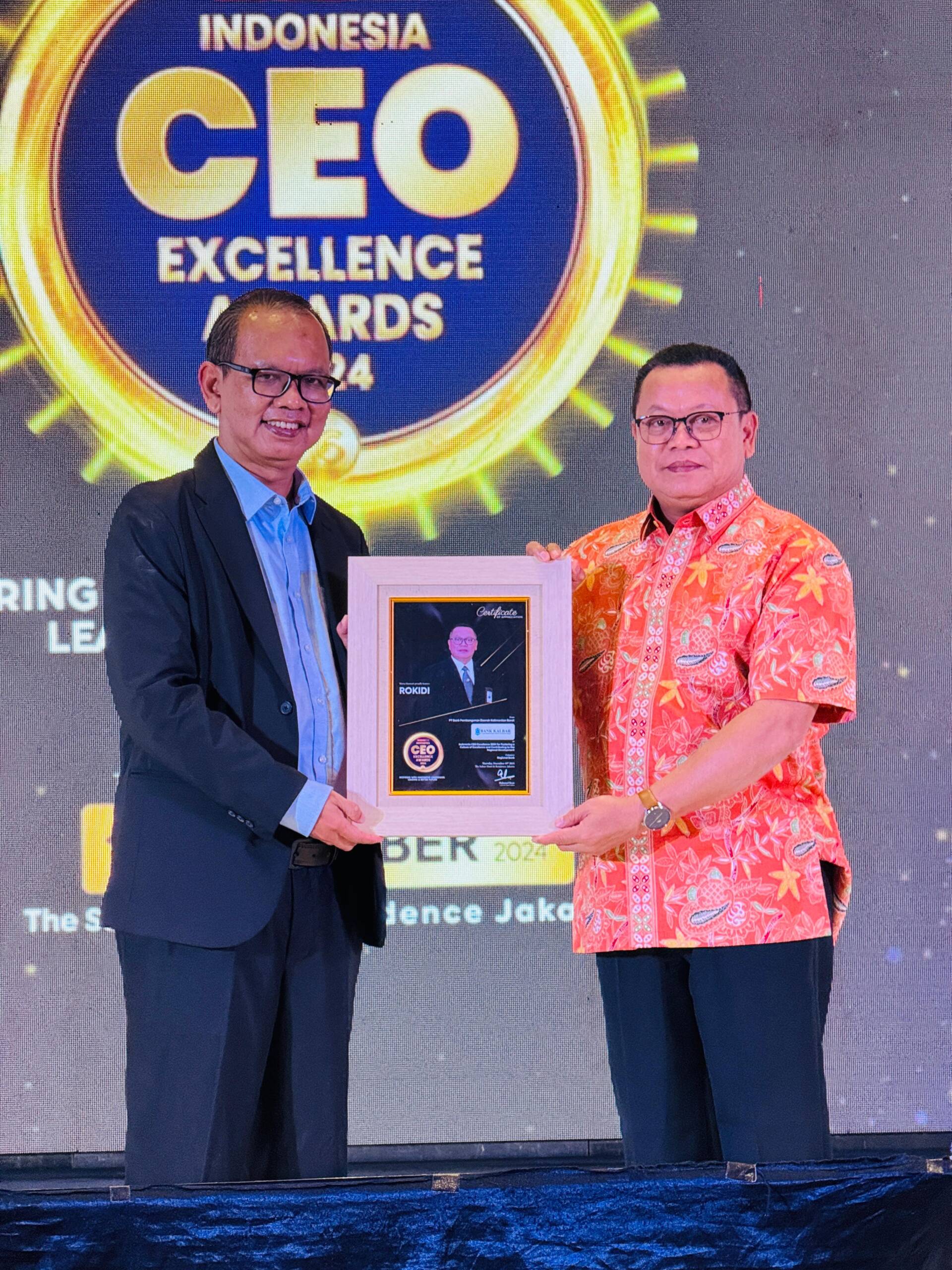 Indonesia CEO Excellence Award 2024, Bank Kalbar, Rokidi