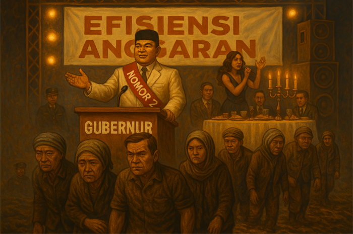 Efisiensi anggaran Kalbar, Ria Norsan Kalimantan Barat, janji kampanye Ria Norsan, jalan mulus Kalbar, pesta gubernur Kalbar, open house Ria Norsan, anthem kampanye, penyalahgunaan APBD, kepala daerah terkaya Kalbar, mentalitas politikus Indonesia